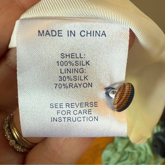 Tyler Boe Audrey Equestrian Blue and Brown Puff Sleeve Sheath Dress - Picture 4 of 4